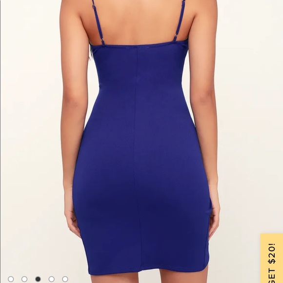 Lulu’s Cut Out on the Town Royal Blue Cutout Bodycon Dress - Picture 2 of 3